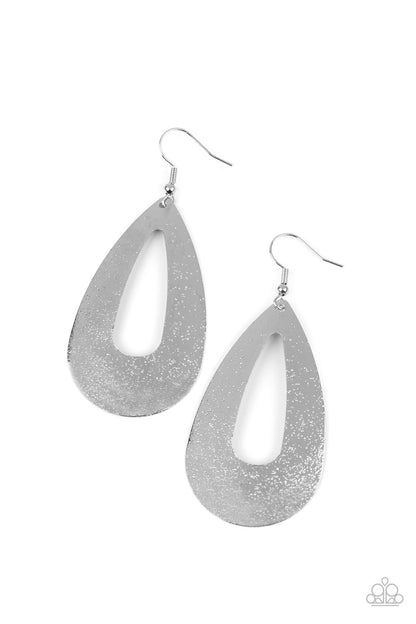 Hand It OVAL! - Silver Earrings - Paparazzi Accessories 