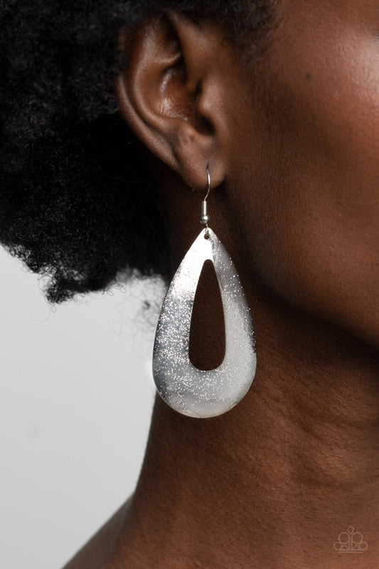 Hand It OVAL! - Silver Earrings - Paparazzi Accessories 