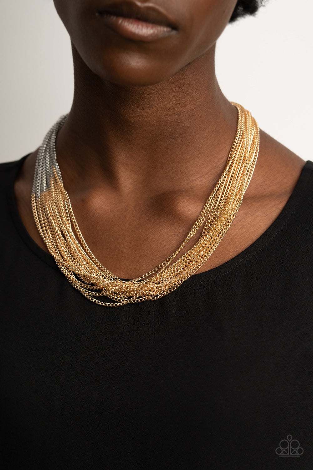Metallic Merger - Gold Necklace - Paparazzi Accessories - Paparazzi Accessories 