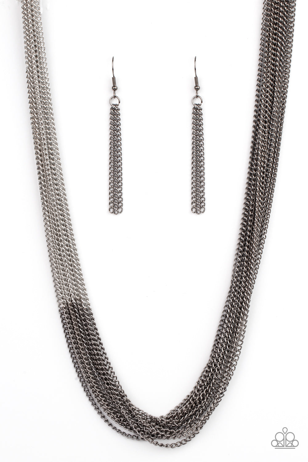 Metallic Merger - Black Necklace - Paparazzi Accessories - Paparazzi Accessories 