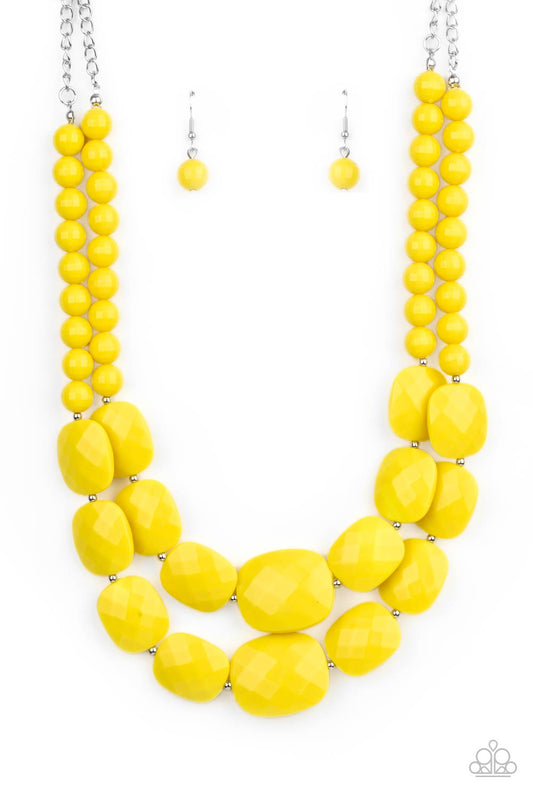 Resort Ready - Yellow Necklace- Paparazzi Accessories - Paparazzi Accessories 