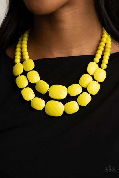 Resort Ready - Yellow Necklace- Paparazzi Accessories - Paparazzi Accessories 