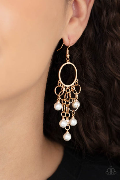 When Life Gives You Pearls - Gold Earrings- Paparazzi Accessories - Paparazzi Accessories 
