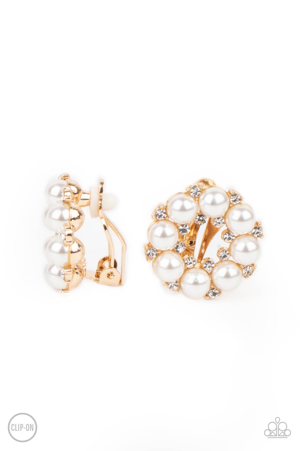 Roundabout Ritz - Gold Clip On Earrings - Paparazzi Accessories - Paparazzi Accessories 