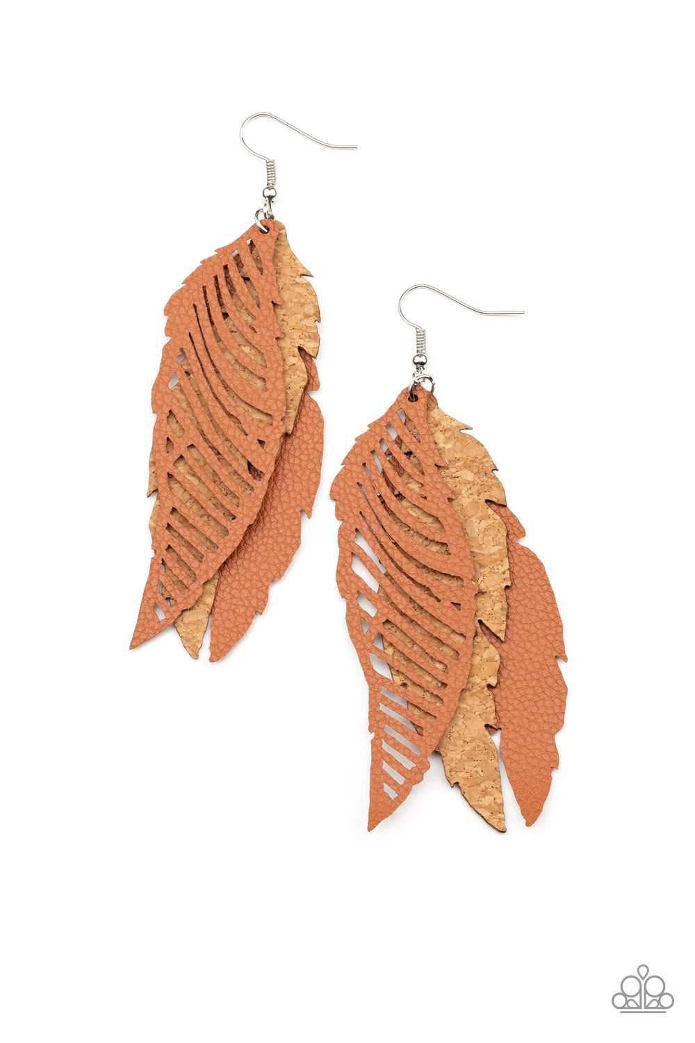 WINGING Off The Hook - Brown Earrings - Paparazzi Accessories - Paparazzi Accessories 