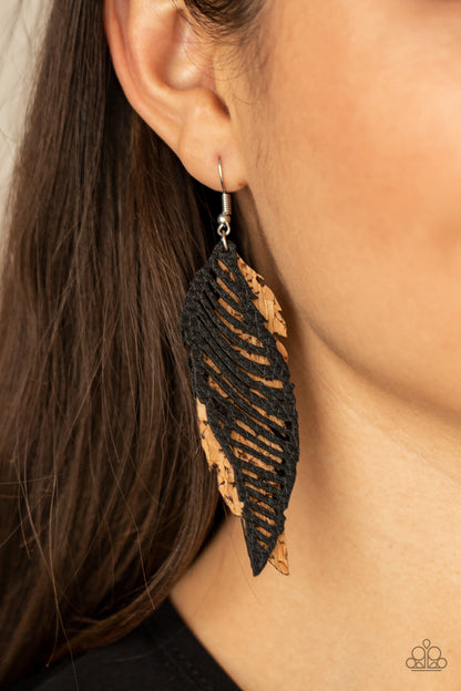 WINGING Off The Hook - Black Earrings - Paparazzi Accessories - Paparazzi Accessories 