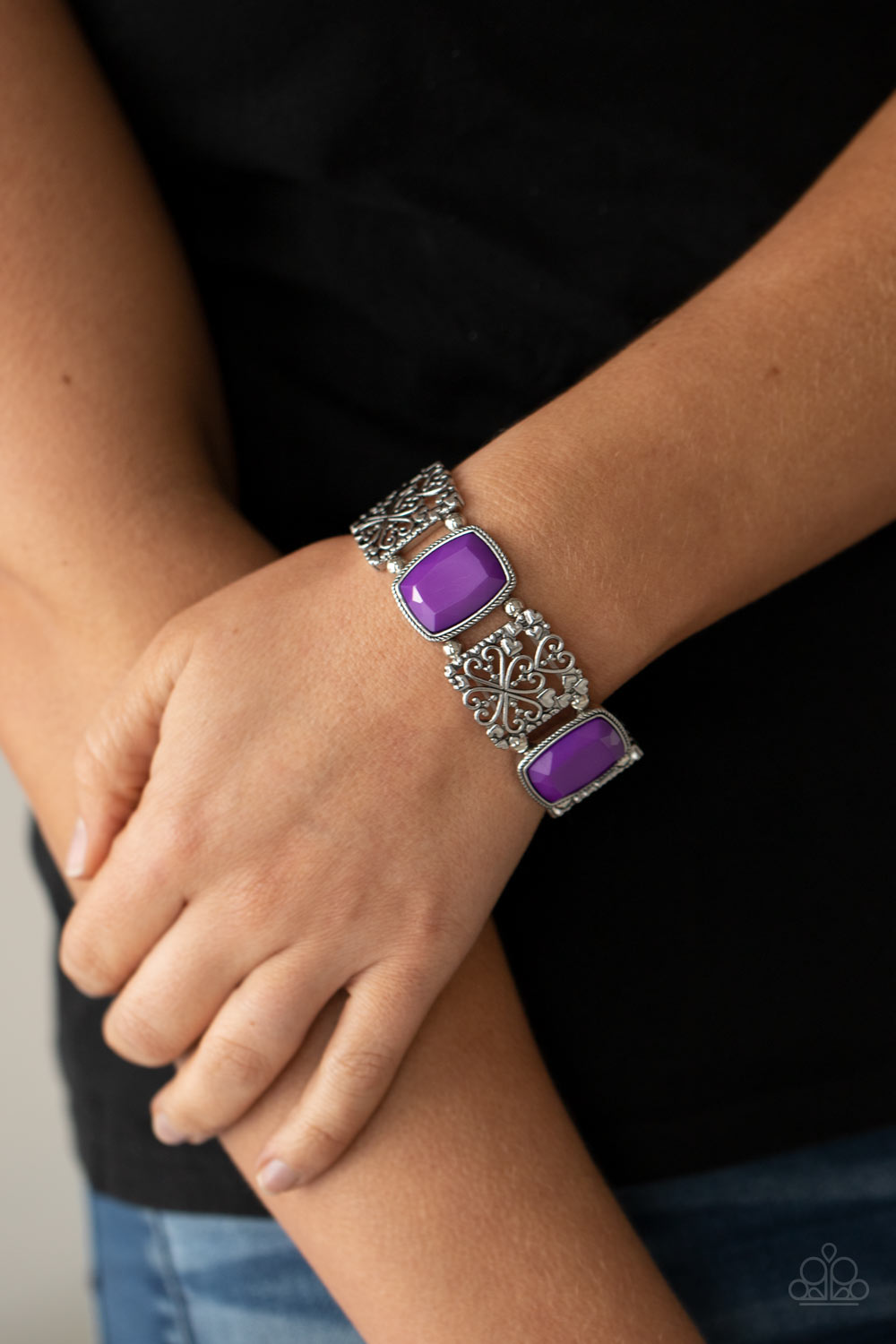 Colorful Coronation - Purple Bracelet- Paparazzi Accessories - Paparazzi Accessories 