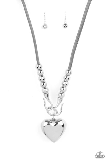 Forbidden Love - Silver Necklace- Paparazzi Accessories - Paparazzi Accessories 