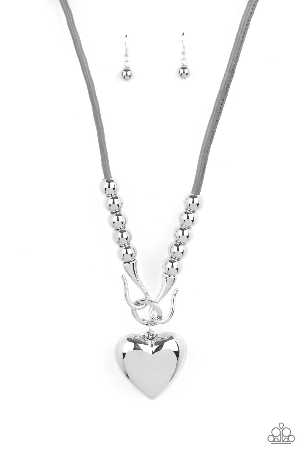 Forbidden Love - Silver Necklace- Paparazzi Accessories - Paparazzi Accessories 