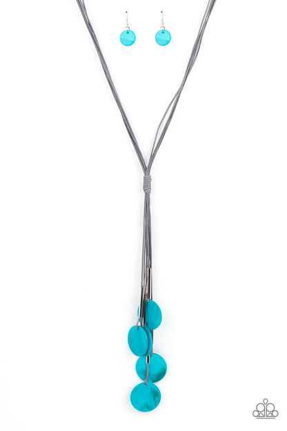 Tidal Tassels - Blue Necklace - Paparazzi Accessories - Paparazzi Accessories 
