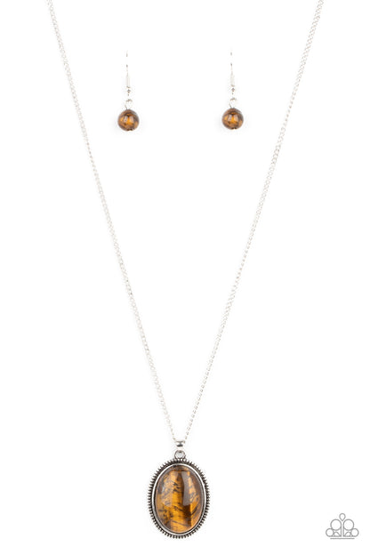 Tranquil Talisman - Brown Necklace- Paparazzi Accessories - Paparazzi Accessories 