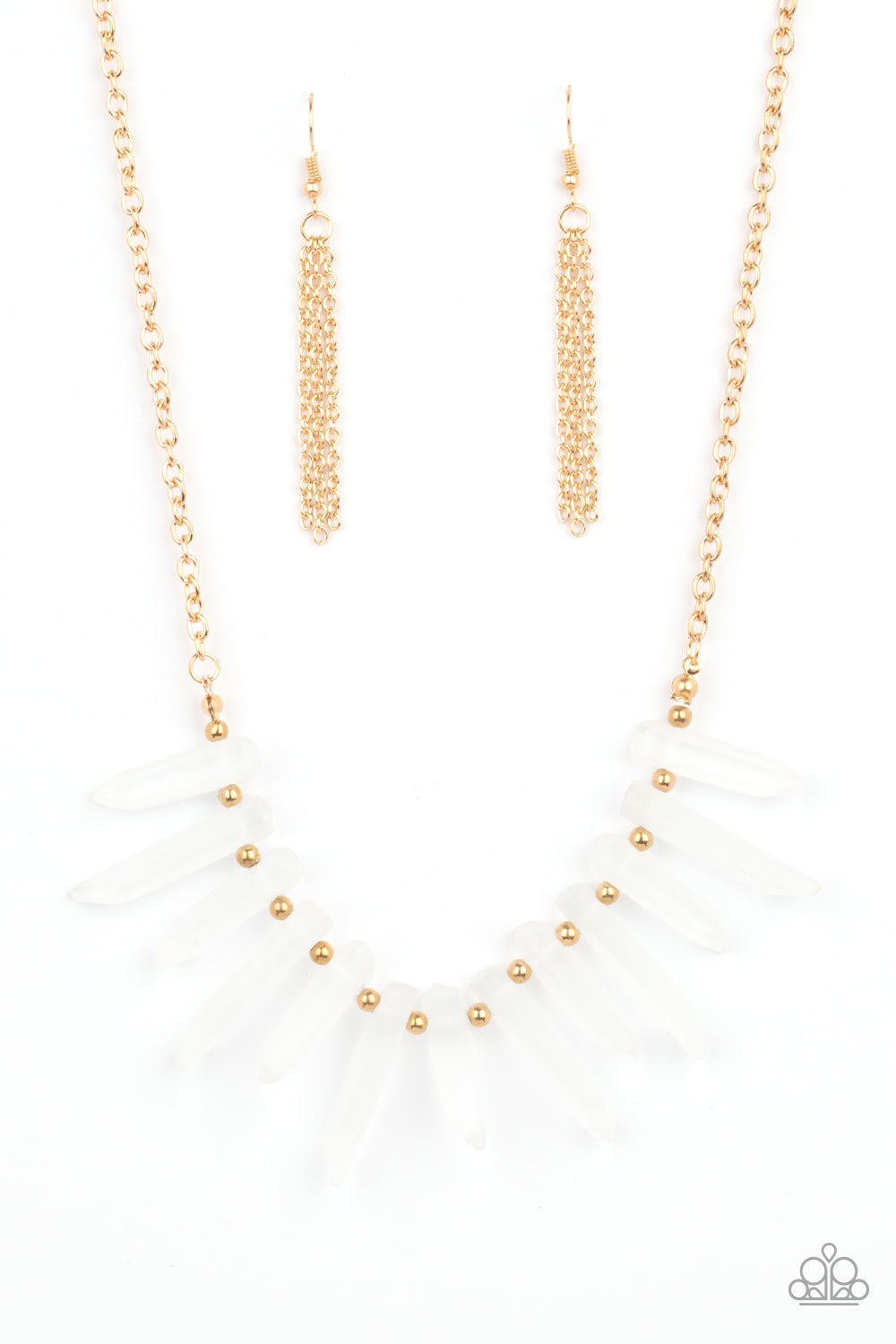 Ice Age Intensity - Gold Necklace - Paparazzi Accessories - Paparazzi Accessories 