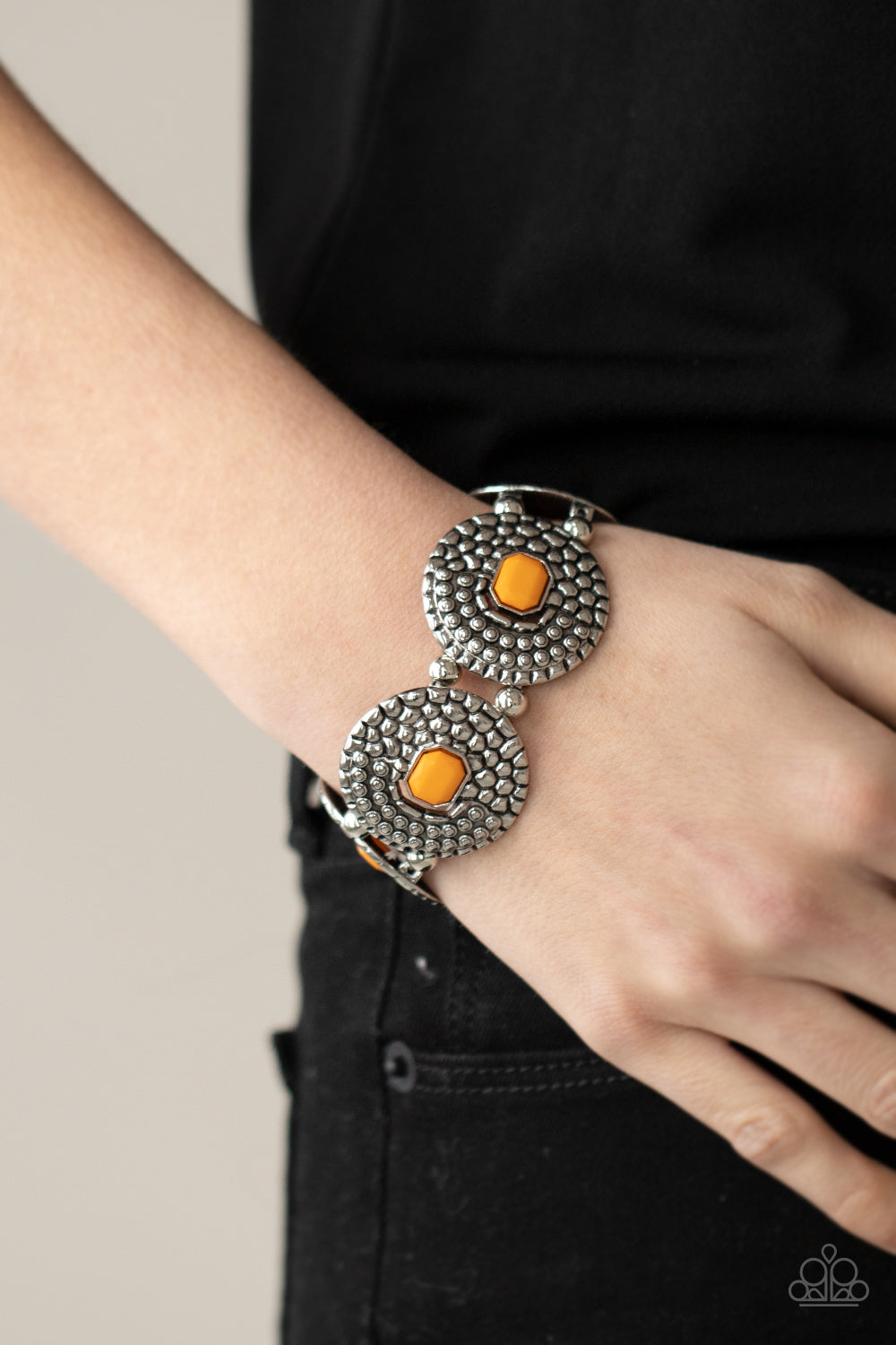 Prismatic Prowl - Orange Bracelet - Paparazzi Accessories - Paparazzi Accessories 
