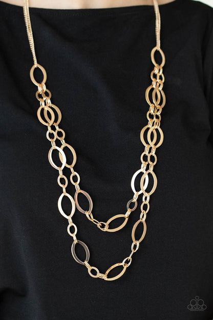The OVAL-achiever - Gold Necklace - Paparazzi Accessories - Paparazzi Accessories 