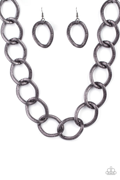 Industrial Intimidation - Black Necklace - Paparazzi Accessories - Paparazzi Accessories 