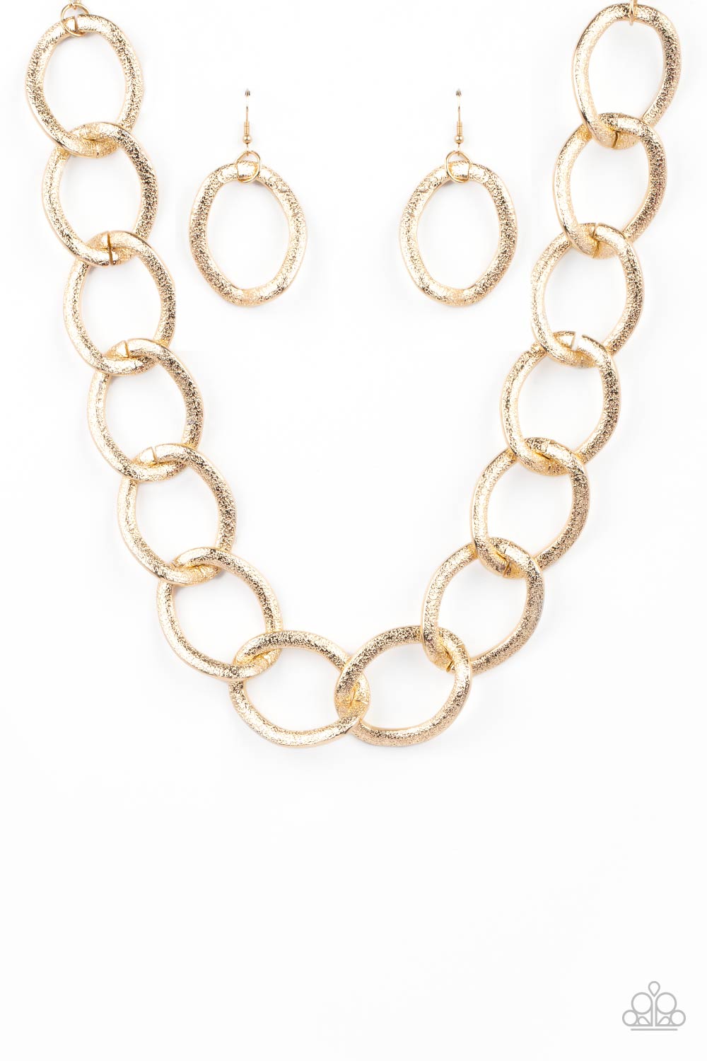 Industrial Intimidation - Gold Necklace  - Paparazzi Accessories - Paparazzi Accessories 