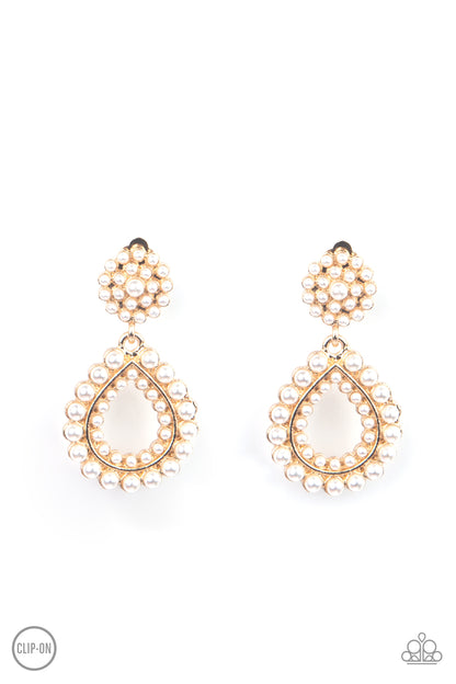 Discerning Droplets - Gold Earrings - Paparazzi Accessories - Paparazzi Accessories 