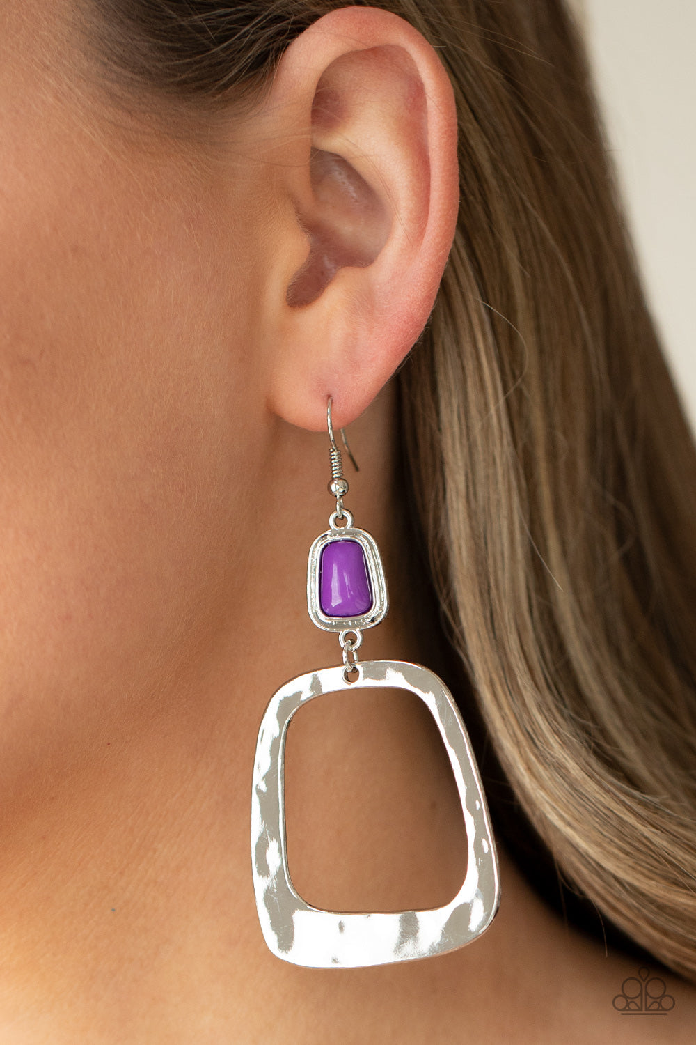 Material Girl Mod - Purple Earrings - Paparazzi Accessories - Paparazzi Accessories 