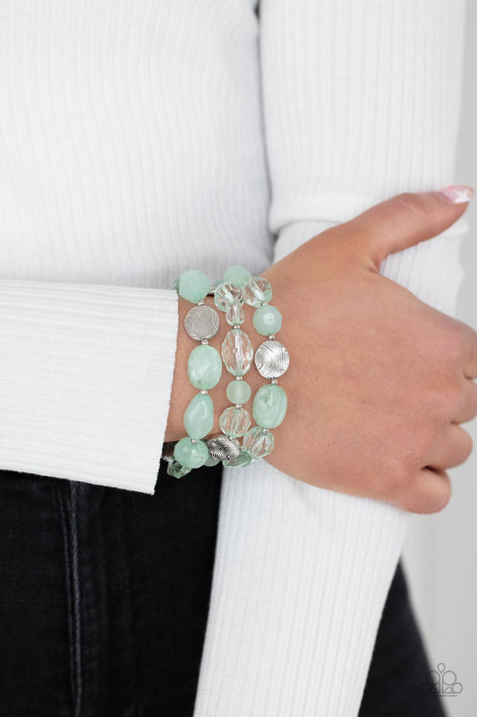 Oceanside Bliss - Green Bracelet - Paparazzi Accessories - Paparazzi Accessories 