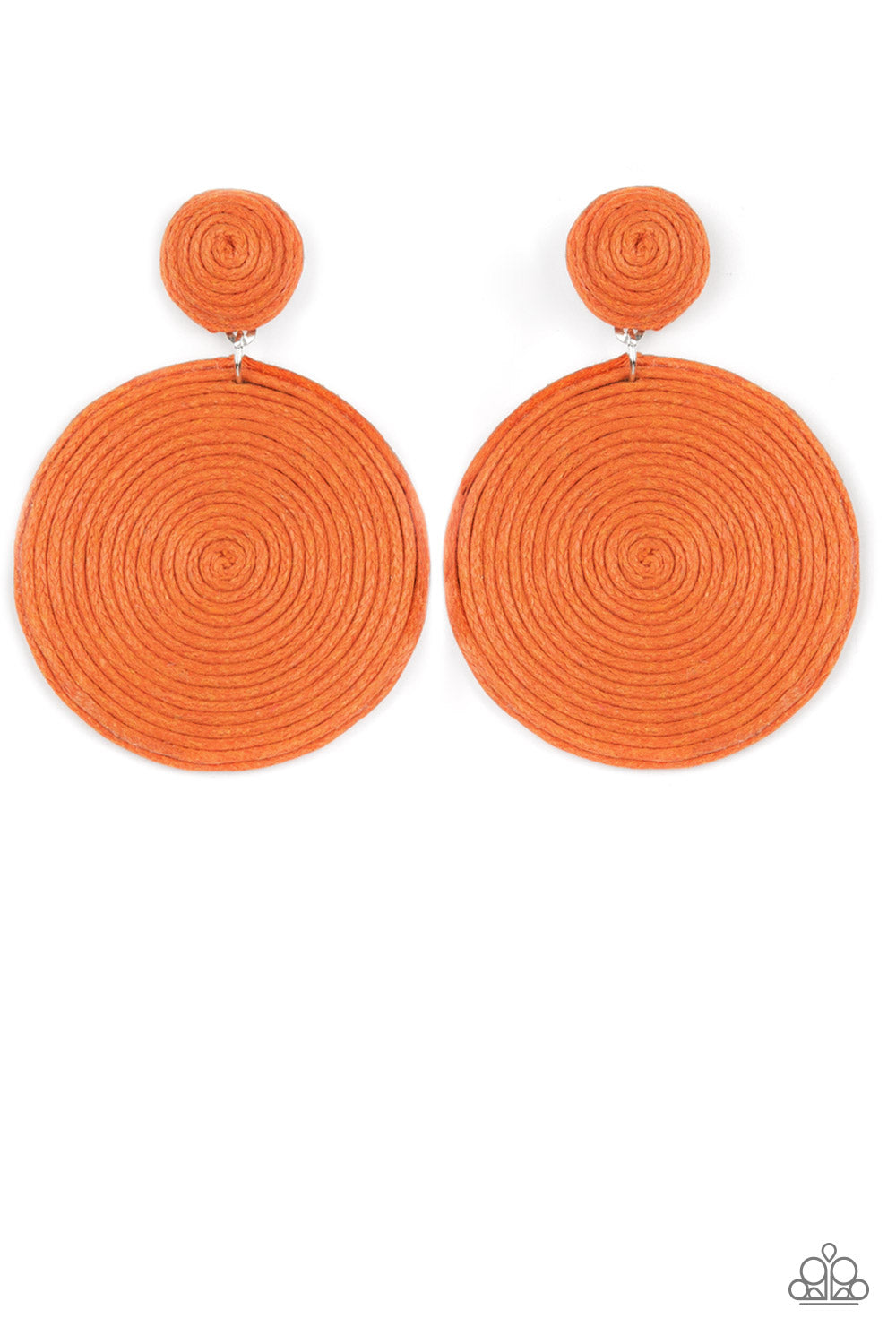 Circulate The Room - Orange Earrings - Paparazzi Accessories - Paparazzi Accessories 