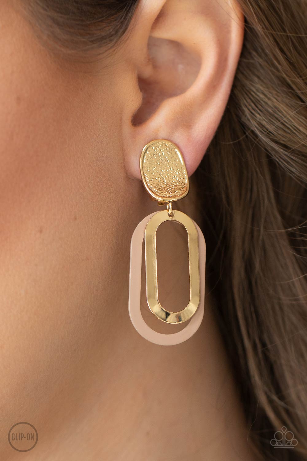 Melrose Mystery - Brown Clip On Earrings - Paparazzi Accessories - Paparazzi Accessories 