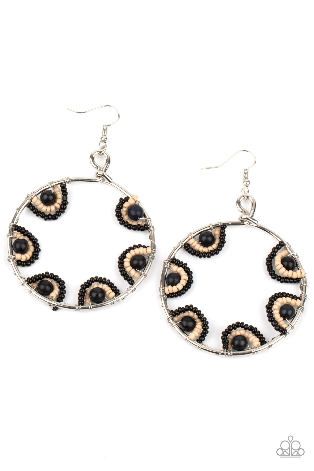 Off The Rim - Black Earrings - Paparazzi Accessories - Paparazzi Accessories 