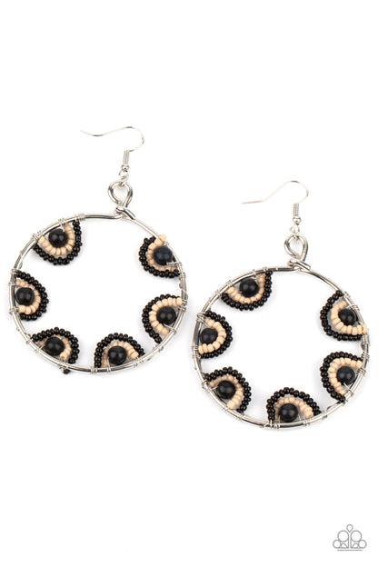 Off The Rim - Black Earrings - Paparazzi Accessories - Paparazzi Accessories 