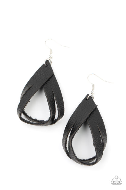 Thats A STRAP - Black Earrings - Paparazzi Accessories - Paparazzi Accessories 