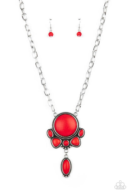 Geographically Gorgeous - Red Necklace -Paparazzi Accessories - Paparazzi Accessories 