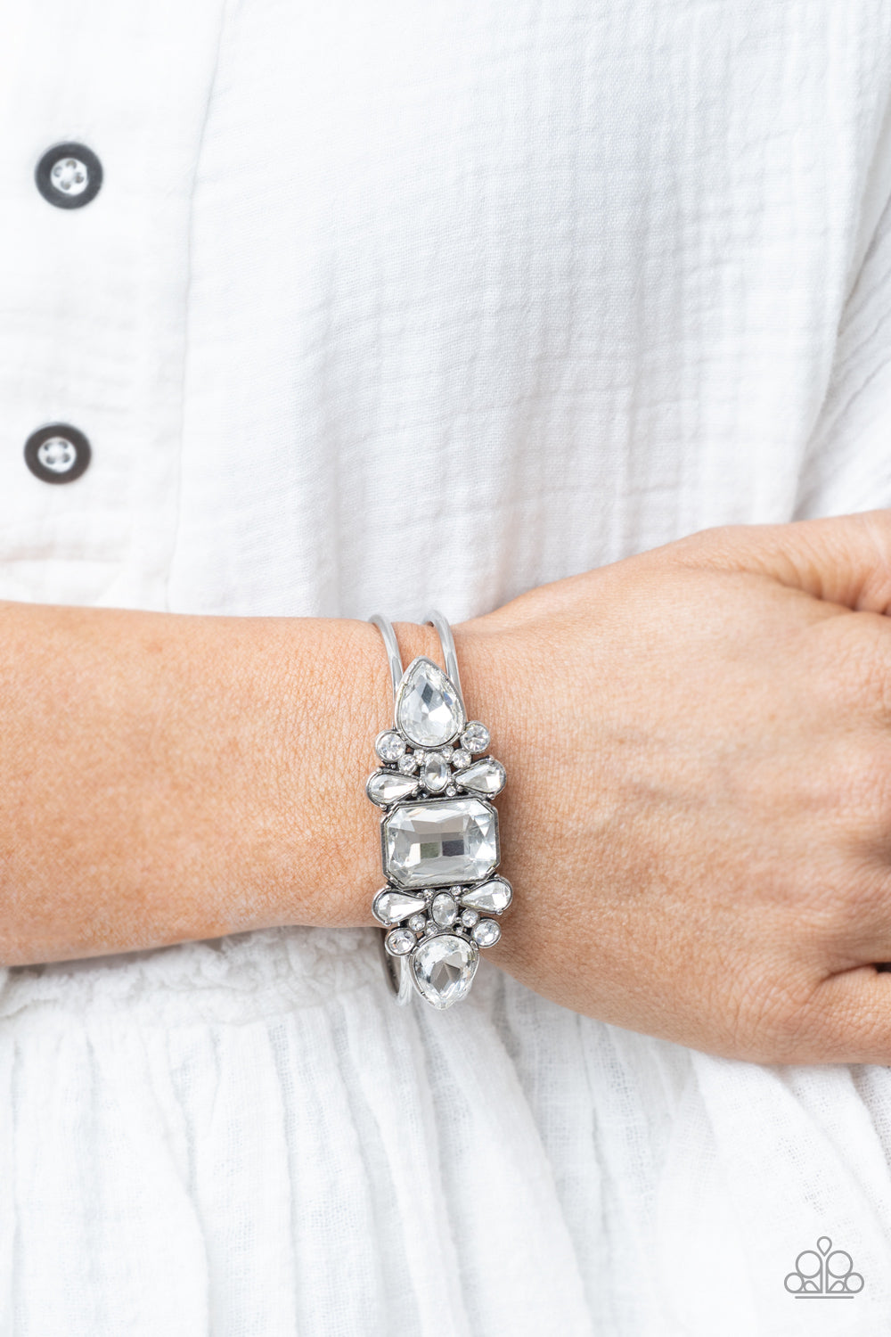 Call Me Old-Fashioned - White Bracelet - Paparazzi Accessories 