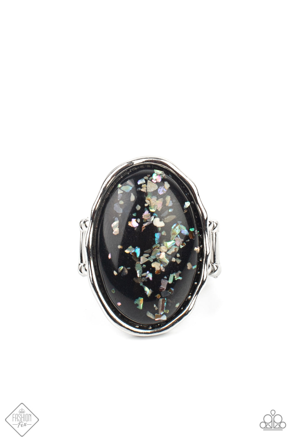 Glittery With Envy - Black Ring- Paparazzi Accessories - Paparazzi Accessories 