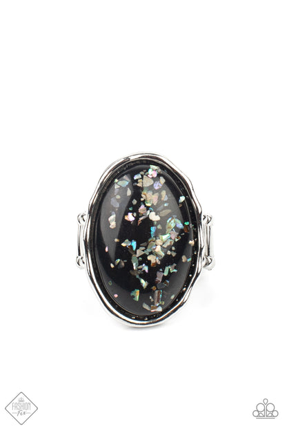 Glittery With Envy - Black Ring- Paparazzi Accessories - Paparazzi Accessories 