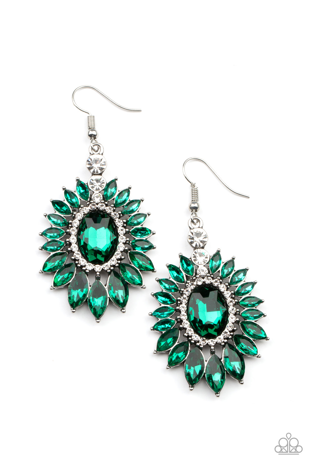 Big Time Twinkle - Green Earrings - Paparazzi Accessories - Paparazzi Accessories 