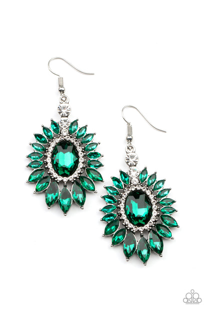 Big Time Twinkle - Green Earrings - Paparazzi Accessories - Paparazzi Accessories 