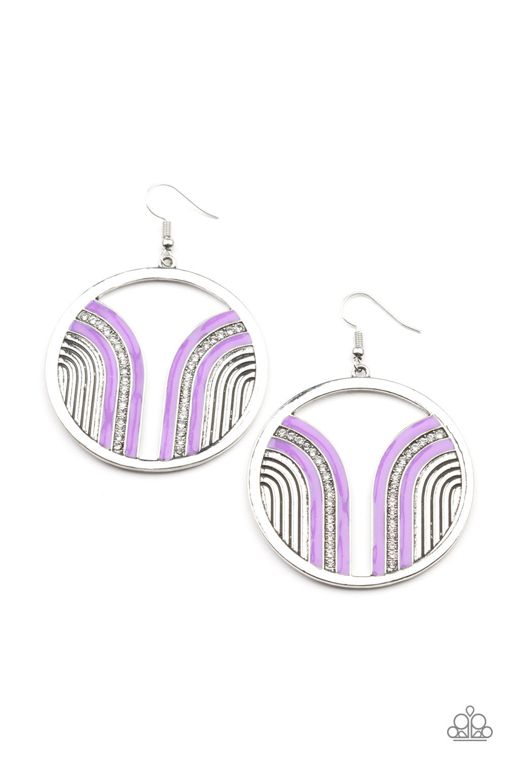 Delightfully Deco - Purple Earrings- Paparazzi Accessories - Paparazzi Accessories 