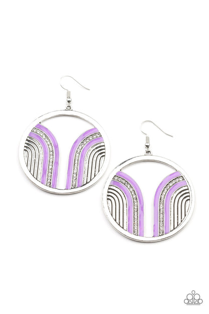 Delightfully Deco - Purple Earrings- Paparazzi Accessories - Paparazzi Accessories 