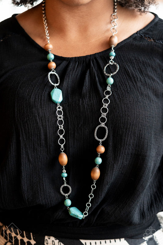 Prairie Reserve - Blue Necklace - Paparazzi Accessories - Paparazzi Accessories 