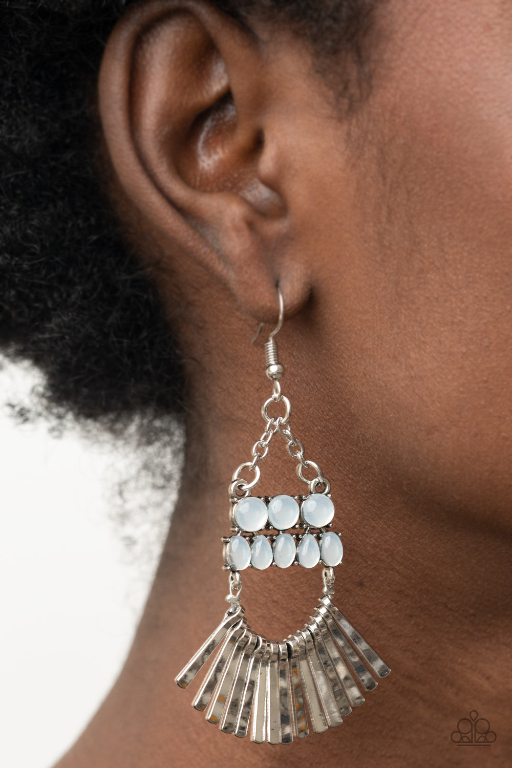 A FLARE For Fierceness - White Earrings -  Paparazzi Accessories - Paparazzi Accessories 