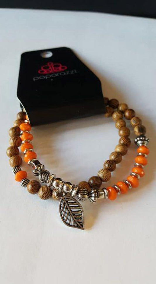Wonderfully Woodland - Orange Bracelet - Paparazzi Accessories - Paparazzi Accessories 