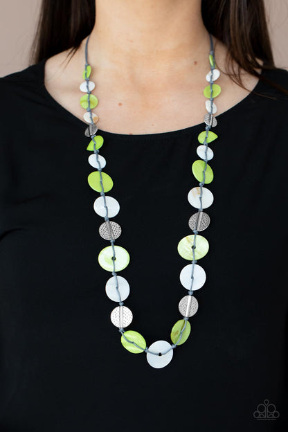 Seashore Spa - Green Necklace - Paparazzi Accessories 