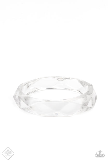 Clear-Cut Couture - White Bracelet - Paparazzi Accessories 