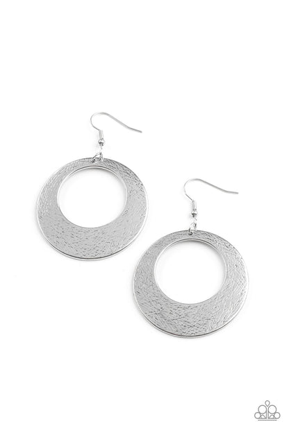Outer Plains - Silver Earrings - Paparazzi Accessories - Paparazzi Accessories 