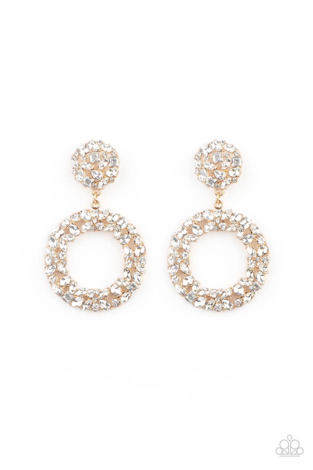 Party Ensemble - Gold Earrings - Paparazzi Accessories 