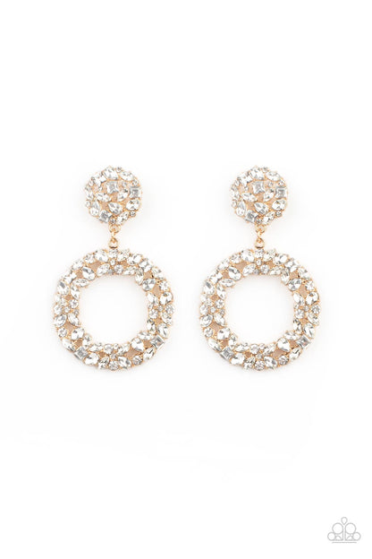 Party Ensemble - Gold Earrings - Paparazzi Accessories 