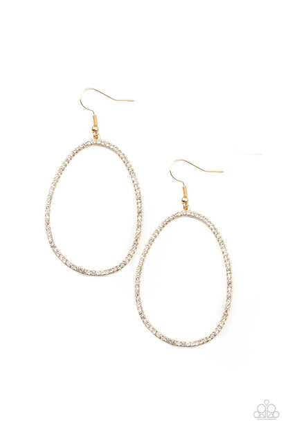 OVAL-ruled! - Gold Earrings - Paparazzi Accessories 