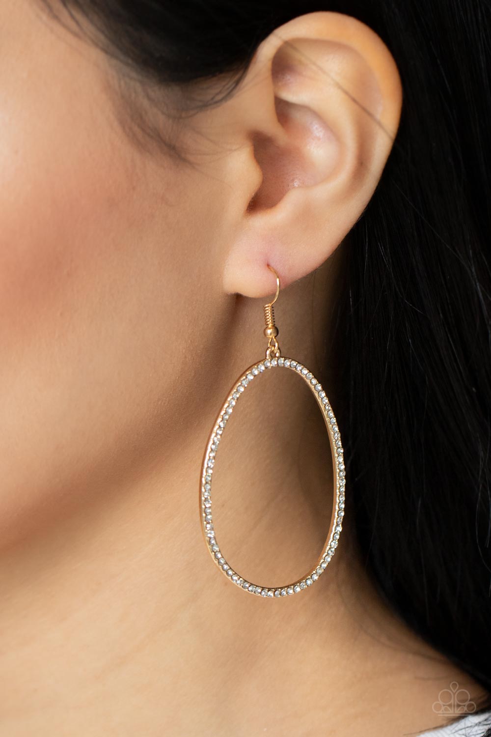 OVAL-ruled! - Gold Earrings - Paparazzi Accessories 