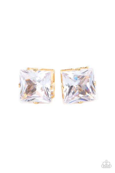 Time Square Timeless - Gold Earrings - Paparazzi Accessories - Paparazzi Accessories 