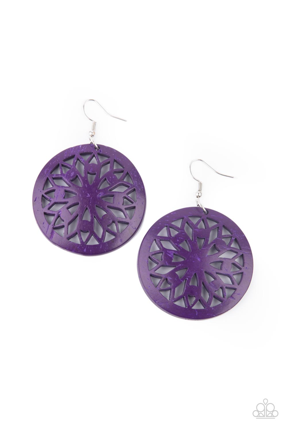 Ocean Canopy - Purple Wooden Earrings - Paparazzi Accessories 