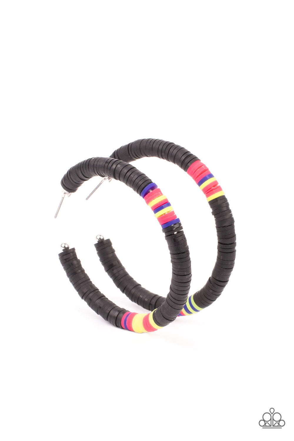 Colorfully Contagious - Black Earrings - Paparazzi Accessories 