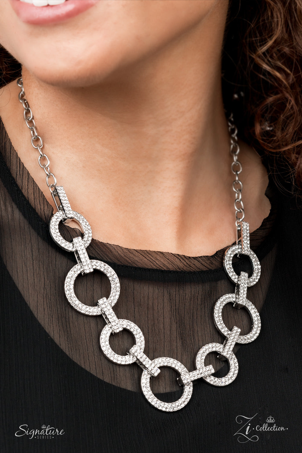 The Missy - Rhinestone Circles Necklace - Zi Collection - Paparazzi Accessories 